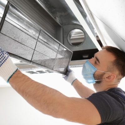 commercial air conditioning being fitted