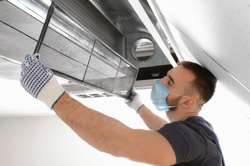 commercial air conditioning being fitted