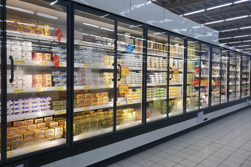 Glass door freezer